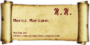 Mercz Mariann névjegykártya